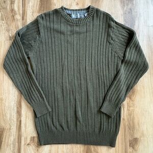 Oscar De La Renta Olive Green Long Sleeve Pullover Sweater - Size S